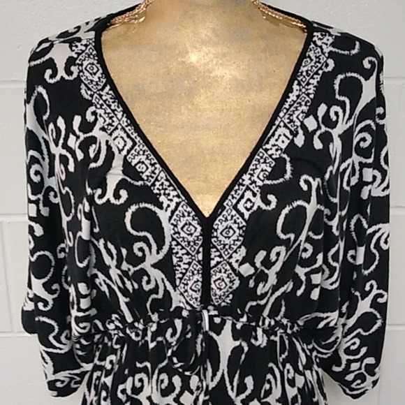 ELLEN TRACY LAGENLOOK, SOFT KNIT, BOHEMIAN V-NECK, DOLMAN,MAXI DRESS - Picture 2 of 8